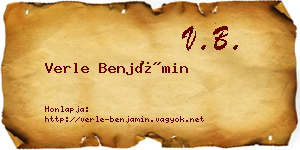 Verle Benjámin névjegykártya