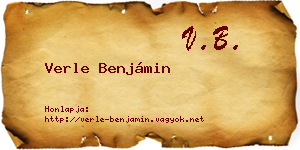 Verle Benjámin névjegykártya